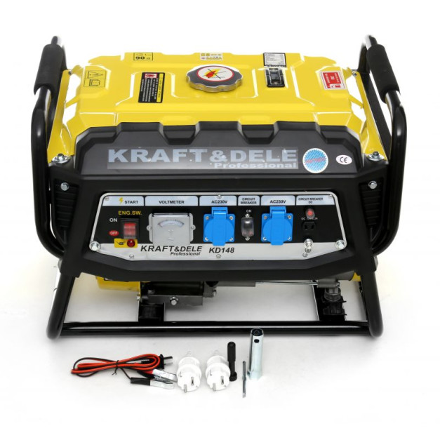 Kraft&Dele benzines áramfejlesztő 2x230V, 1x12V, 3500W, AVR
