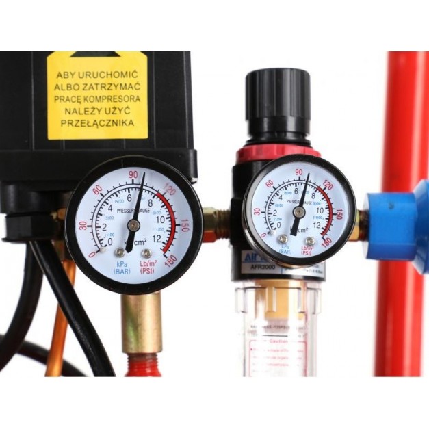 Kraft&Dele 100 literes 2 hengeres olajos kompresszor 3 kW, 530L/min
