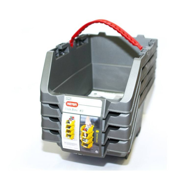 KETER Pro Click Bins #2 sorolható doboz szett, 4 részes