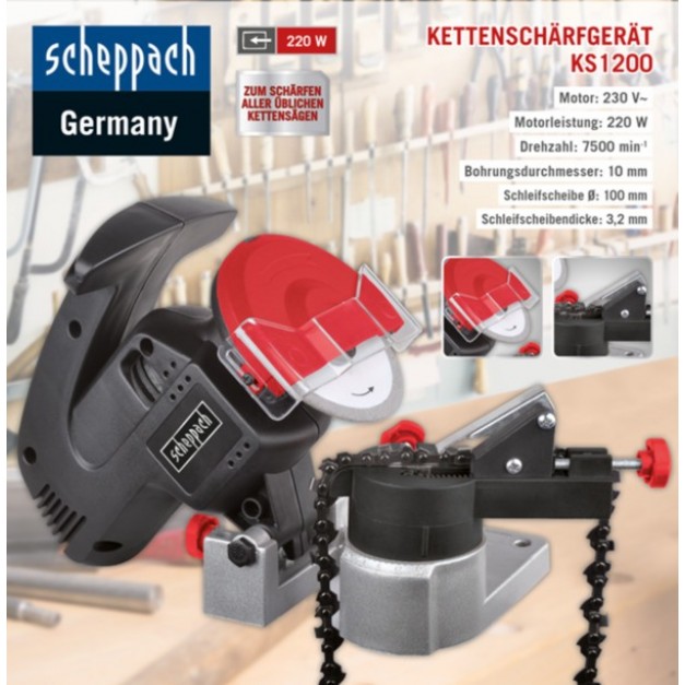 Scheppach 220 W-os elektromos láncélező
