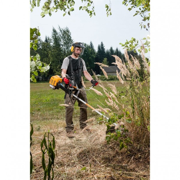 Riwall 52 cm³-es antivibrációs benzines fűkasza kés+damilfej+hám