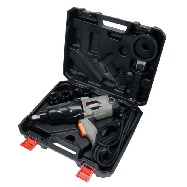 STHOR elektromos 3/4"-os ütvecsavarozó 1100 W-os, 800Nm+szett