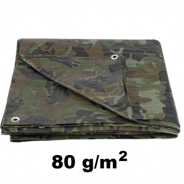 STR vízálló takaróponyva 6 x 10m, 80g/m², terepmintás