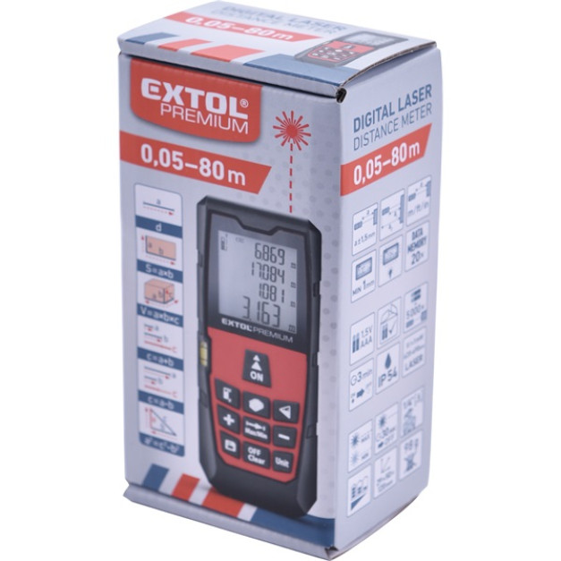 Extol digitális lézeres távolságmérő, 0,05m-40m