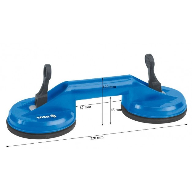Vorel Üvegtábla fogó 2 fejes 2 x 115 mm 70kg