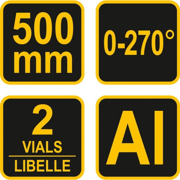 Vorel építési szögmérő 500mm, vízmértékkel, körzőheggyel