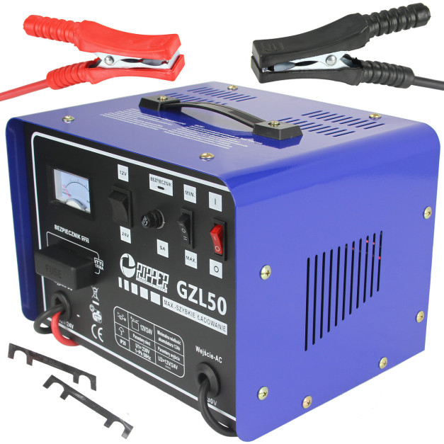 Ripper GZL-50 akkumulátor töltő és indító 12V/24V