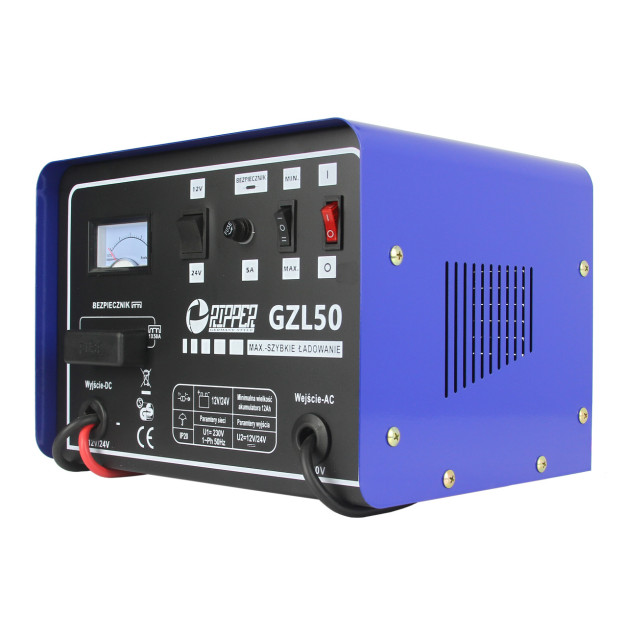 Ripper GZL-50 akkumulátor töltő és indító 12V/24V