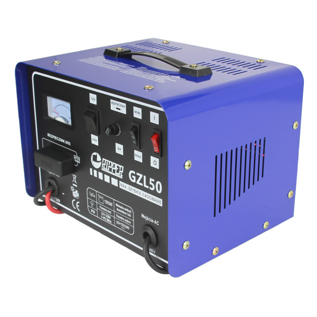 Ripper GZL-50 akkumulátor töltő és indító 12V/24V