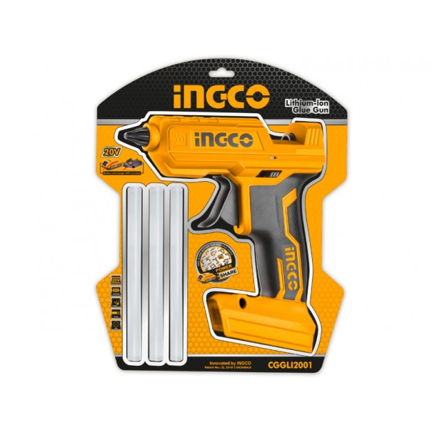 INGCO Akkus ragasztópisztoly 11 mm 20 V (akku és töltő nélkül)
