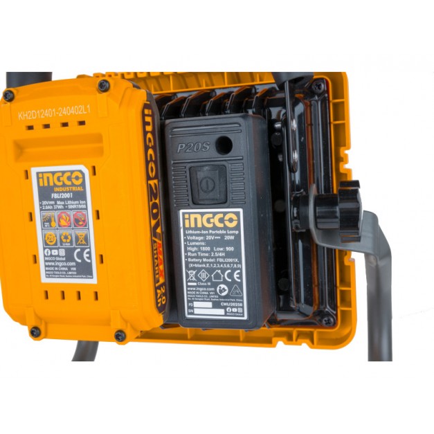 INGCO Akkus LED reflektor 1800 Lm 20 V (1 x 2,0 Ah akku + töltő)