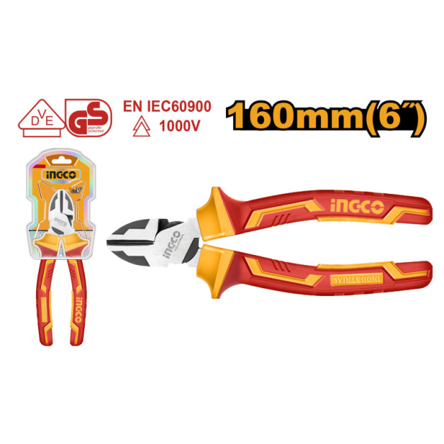 INGCO Oldalcsípő fogó 160 mm 1000 V-ig szigetelt