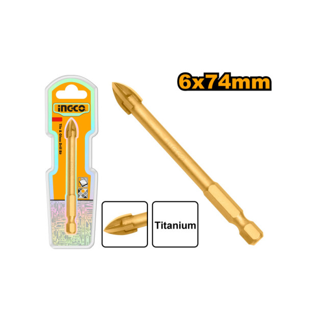 INGCO Üveg és csempefúrószár 6 mm bit befogás