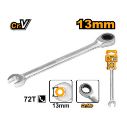 INGCO Racsnis csillag-villáskulcs 13 mm / 178 mm CrV