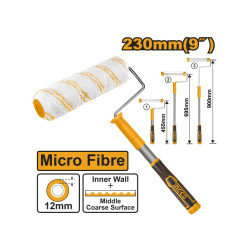 INGCO Mikroszálas festőhenger teleszkópos nyéllel 230 x 12 x 6 mm lágy foganytús 455-900 mm