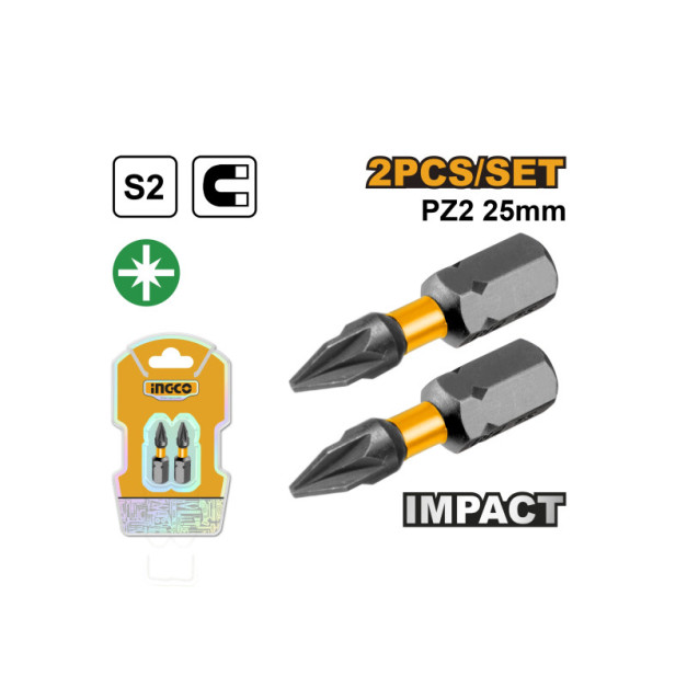 INGCO Impact bithegy PZ2 x 25 mm (2 db)