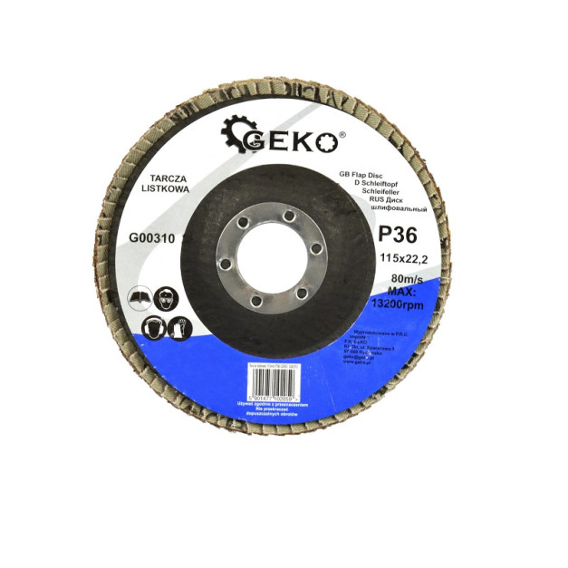 GEKO lamellás csiszolókorong 115mm P36