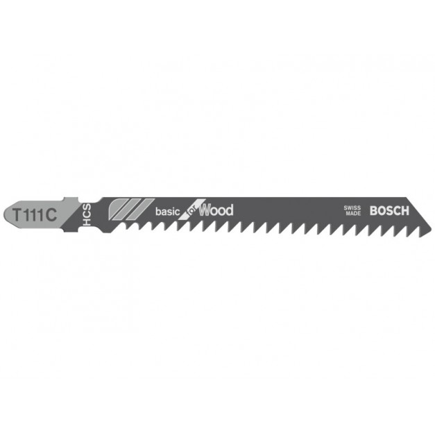 BOSCH Dekopírfűrészlap fához T 111 C 100/3,0 mm (5 db/cs)