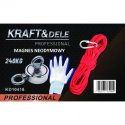 Kraft&Dele neodímium horgászmágnes 240kg teherbírás, 2 kötési ponttal