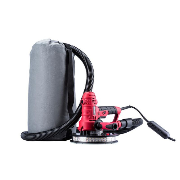 Worcraft 800 W-os kézi fal és mennyezet csiszoló, LED munkafény