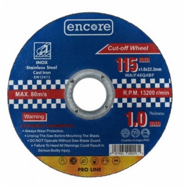 ENCORE Vágókorong 115 x 1,0 x 22,23 INOX