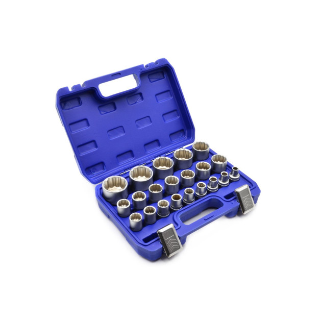 Geko 21 részes 12 szögű dugófej készlet 8-36 mm 1/2"