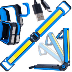 Geko Összecsukható műhelylámpa mágnesekkel, LED COB, 10W, 4000mAh, 1000lm