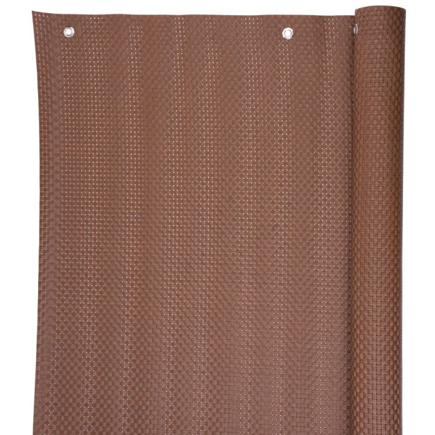 Polyrattan árnyékoló háló 0,9x3 m, UV, 800 g/m2, barna