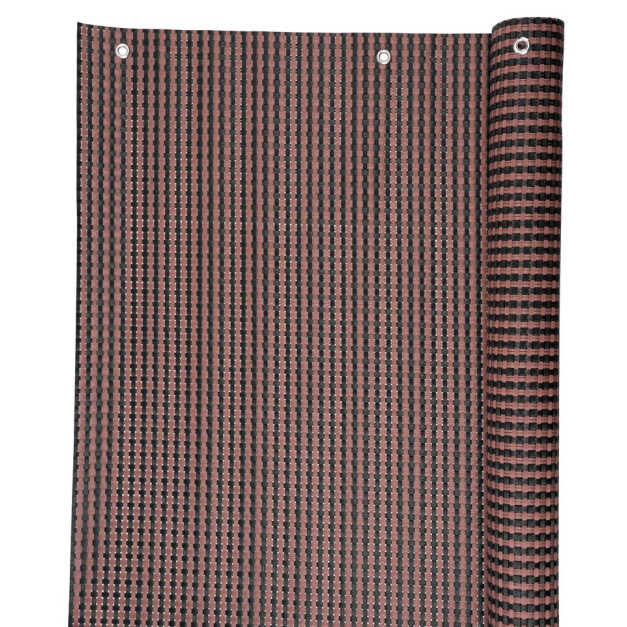 Polyrattan 0,9x3 m, UV, 800 g/m2, barna-fekete