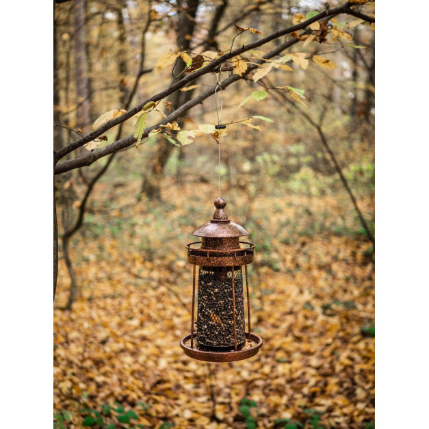 Strend Pro műanyag, fémrácsos madáretető, 32x17cm, 950ml