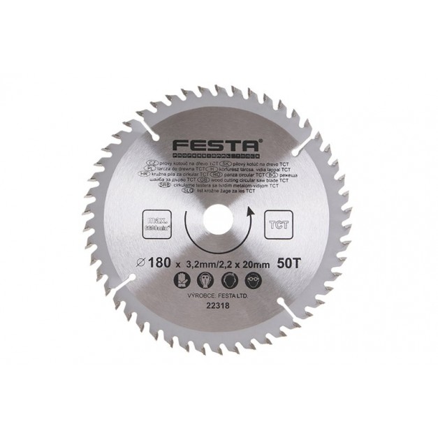 Festa kűrésztárcsa fához 180 x 20 x 2,2 mm / 50T