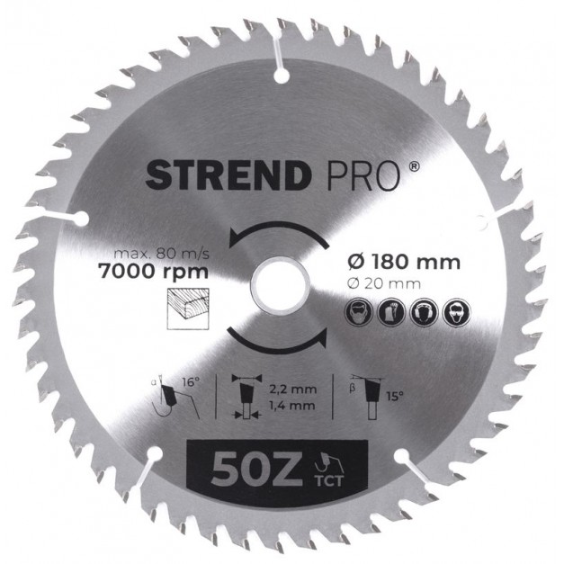 STR TCT 180 x 2,2 x 20/16 mm 50T körfűrészlap fához