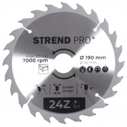 STR TCT 190 x 2,4 x 30/20 mm 24T körfűrészlap fához