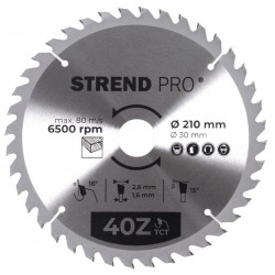 STR TCT 210 x 2,6 x 30/20 mm 40T körfűrészlap fához