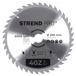 STR TCT 250 x 3,0 x 30/20 mm 40T körfűrészlap fához