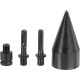 Strend Pro fúrógépbe fogható hasító kúp 50mm + SDS plus adapter + 3/8" négyszög adapter + 1/2 HEX adapter