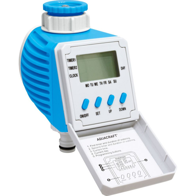 AQUACRAFT 290110 öntözőprogramozó, 3/4" csatlakozás, LCD kijelző,