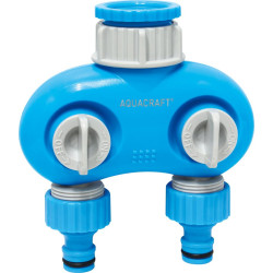 AQUACRAFT® 550259 Prémium, 2 ágú kerti csatcsatlakozó, elosztó 