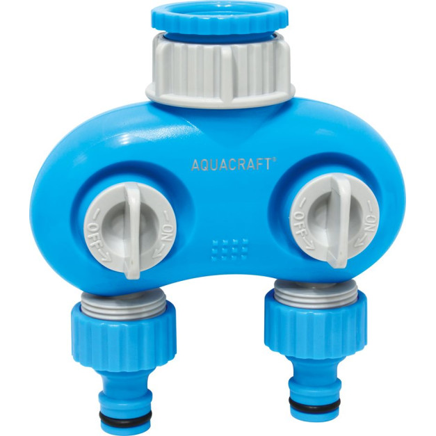 AQUACRAFT® 550259 Prémium, 2 ágú kerti csatcsatlakozó, elosztó 