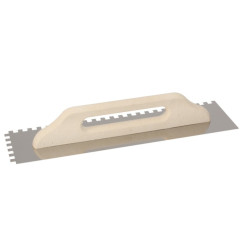 Kubala rozsdamentes, fogazott glettvas 130 x 480 mm fog: 10x10 mm