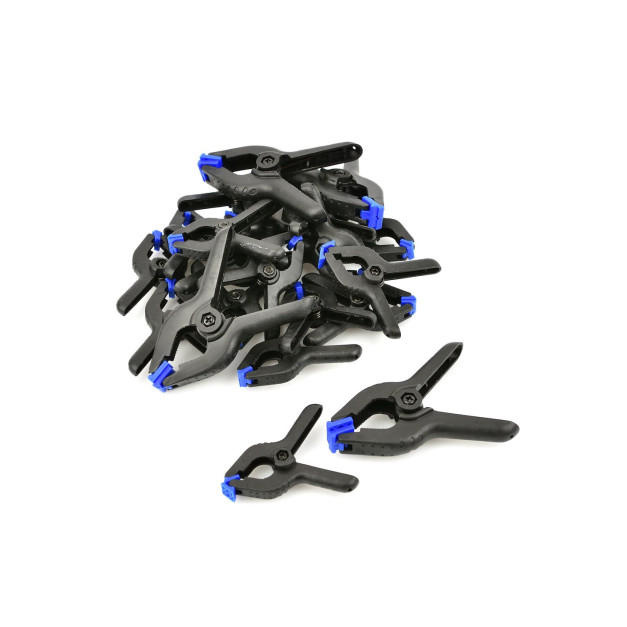 Geko rugós szorító csipesz, 2” (50 mm) - 18 db; 3” (75 mm) - 4 db.