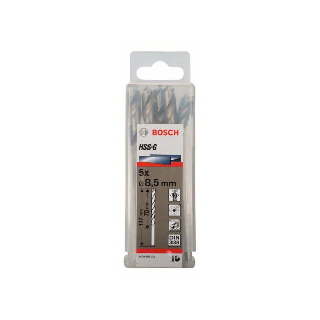 BOSCH Csigafúró 9,0 x 125/81 mm 135° HSS-G DIN 338 (5 db/cs)
