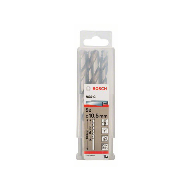 BOSCH Csigafúró 10,5 x 133/87 mm 135° HSS-G DIN 338 (5 db/cs)