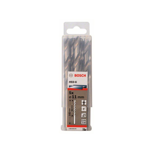 BOSCH Csigafúró 11,0 x 142/94 mm 135° HSS-G DIN 338 (5 db/cs)