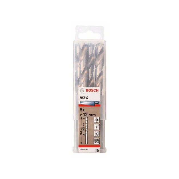BOSCH Csigafúró 12,0 x 151/101 mm 135° HSS-G DIN 338 (5 db/cs)