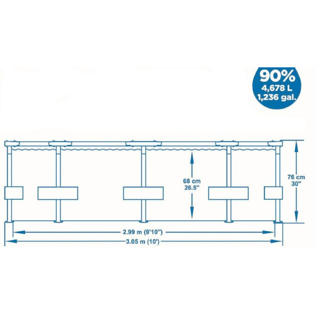 Bestway Steel Pro medence, 56679, vízforgatóval, 3,05 x 0,76 m