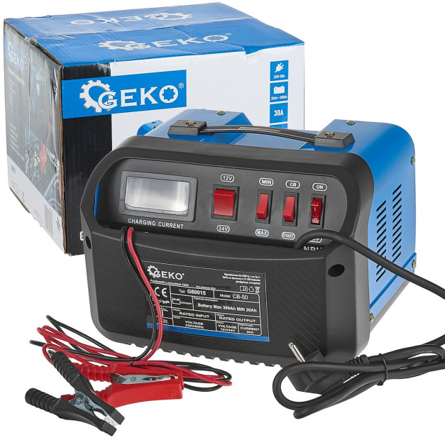 Geko Akkumulátortöltő CB50 12/24 20-380Ah