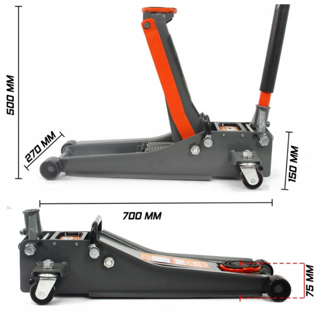 BJC 3 tonnás alacsony profilú krokodil emelő 75-500mm