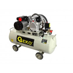 Geko 100 literes 2 hengeres ékszíjas kompresszor, 390L/perc