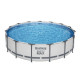 Bestway® Steel Pro MAX  56488 medence, patronos szűrőbetét, létra, ponyva, 457x107 cm